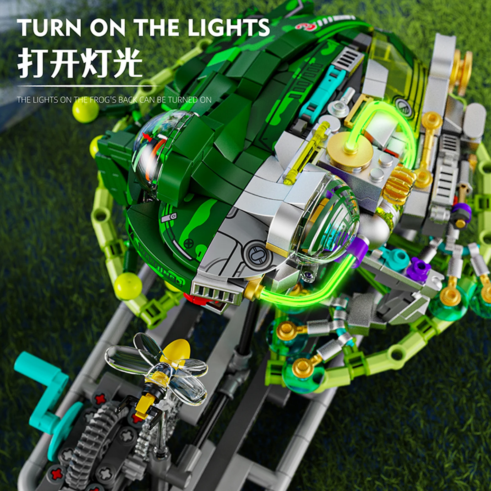 898 قطعة نموذج الضفدع الميكانيكية اللبنات لتقوم بها بنفسك قطعة صغيرة MOC التقنية الجمعية الطوب لعب للأطفال هدايا عيد الميلاد 13058 #4