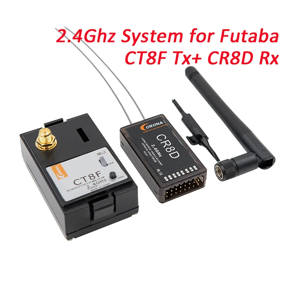 Corona 2.4Ghz Futaba HiTec Module Tx Rx Combo Kit CR8D and CT8F (V2 DSSS) Convert to 2.4Ghz System RC Toy Model Transmitter