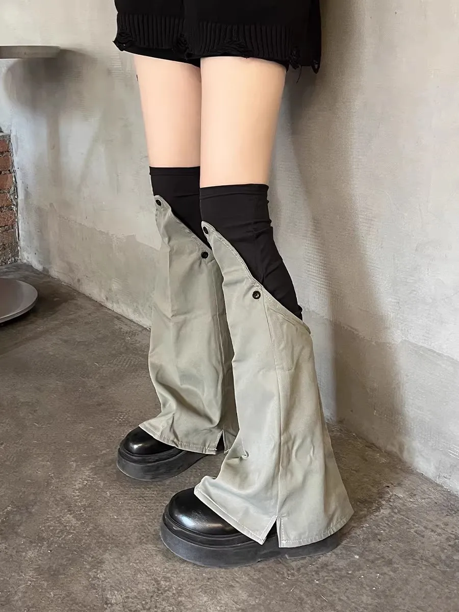 Women's Knitted Wide Leg Ankle Knee Sleeve Socks Contrast Color Over Knee Girls Fashion Functionality Leggings Leg Warmer R1019