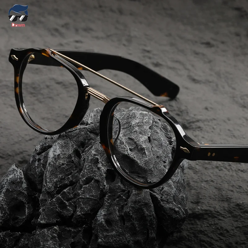 

Retro Top Quality Pure Handmade Acetate Glasses Frame Men Optical Eyewear Myopia Reading Women Oversize Eyewear 68RX