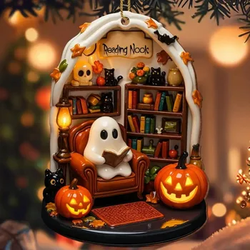 Cute Halloween Reading Ghost 1