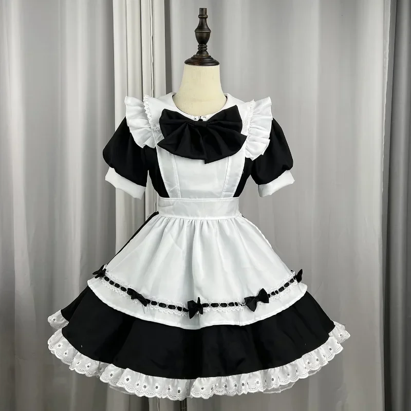 Japanese soft girl maid cosplay costume women plus size Gothic Lolita princess pink dress sweet bow love live cosplay uniform