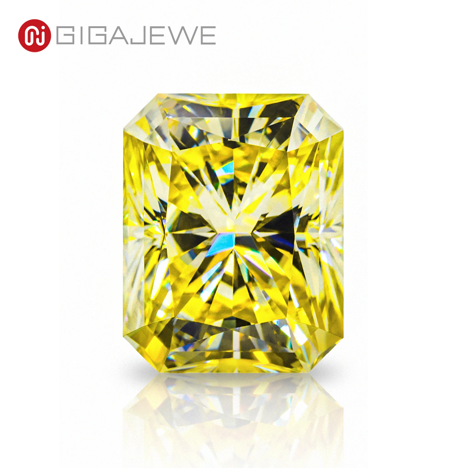 

GIGAJEWE Customized Radiant Cut Vivid Yellow VVS1 Moissanite Loose Diamond Test Passed Gemstone For Jewelry Making