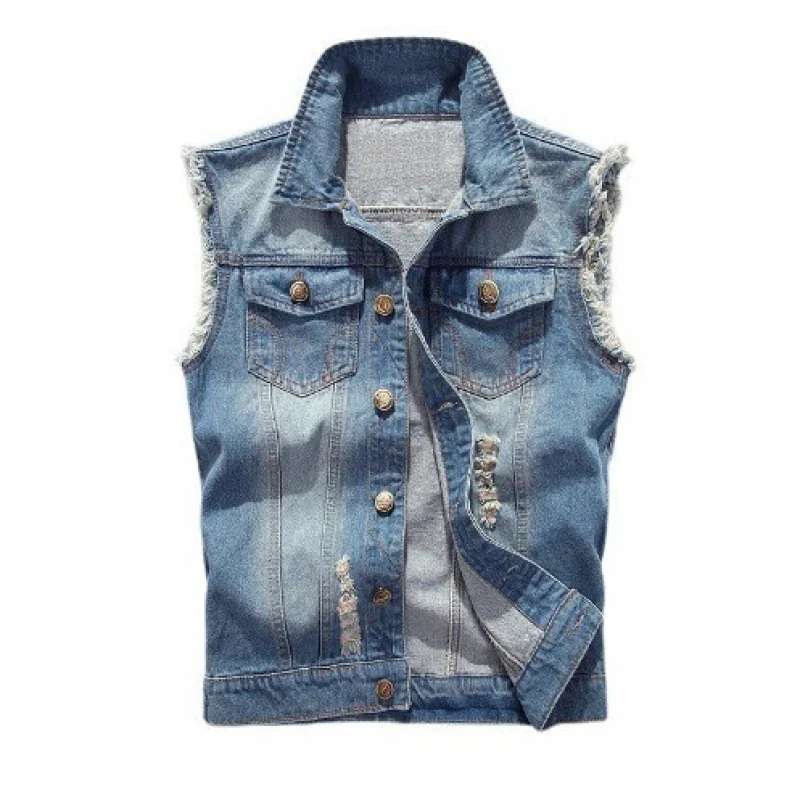 

Summer New Men'S Distressed Vest Korean Style Youth Fashion Casual Sleeveless