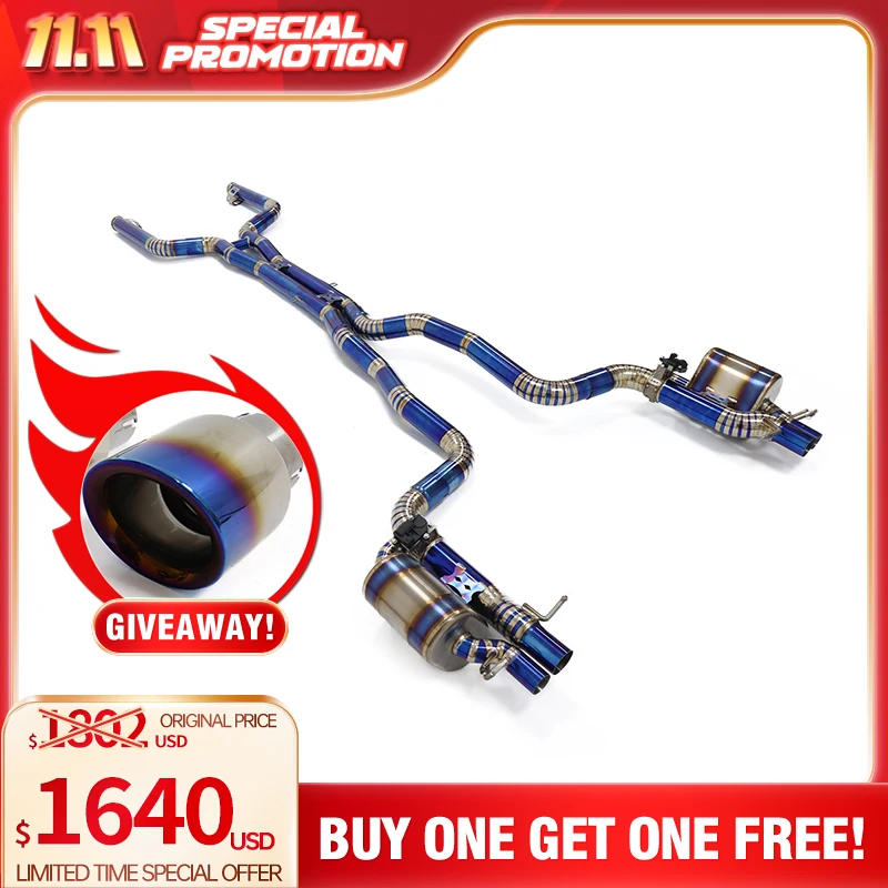 

HMD Big Sale Titanium Exhaust System Performance Catback for Mercedes Benz AMG C63 W205 4.0T 2015+ Muffler With Valve
