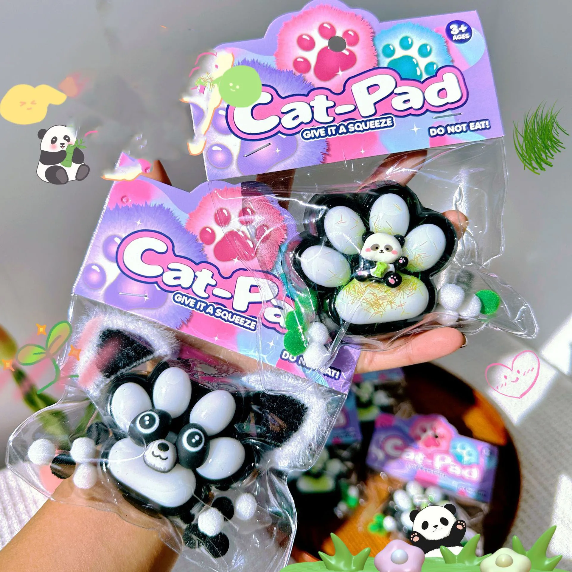 Cute Panda Soft Kittens Antistress Foot Paws Fidget Toys Squishy Tapa Foot Kids Girls Toys Adult Sensory Toys Gifts Taba Squishу