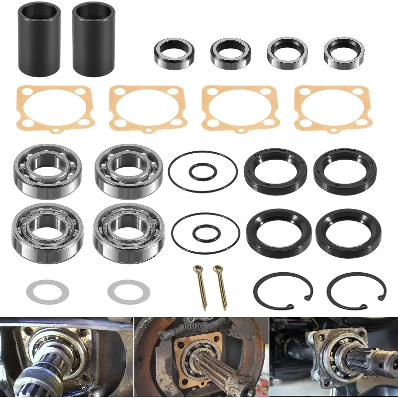

Rear Axle Bearings Seals Kit with Spacers, Clips, Snap Rings, Gaskets for Vw Type 1 Bug Karmann GHIA