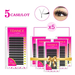 TDANCE 5 cases YY Shape Eyelashes Extension Double Tip soft Lashes Eyelash Cilios Mesh Soft Faux Mink YY Lashes Two Tip Y Lashes
