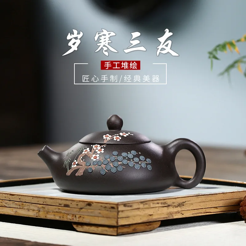 

2026 Yixing Purple Clay Pot Black gold sand three-year-old cold pot teapot purple sand teapot Yixing handmade teapot