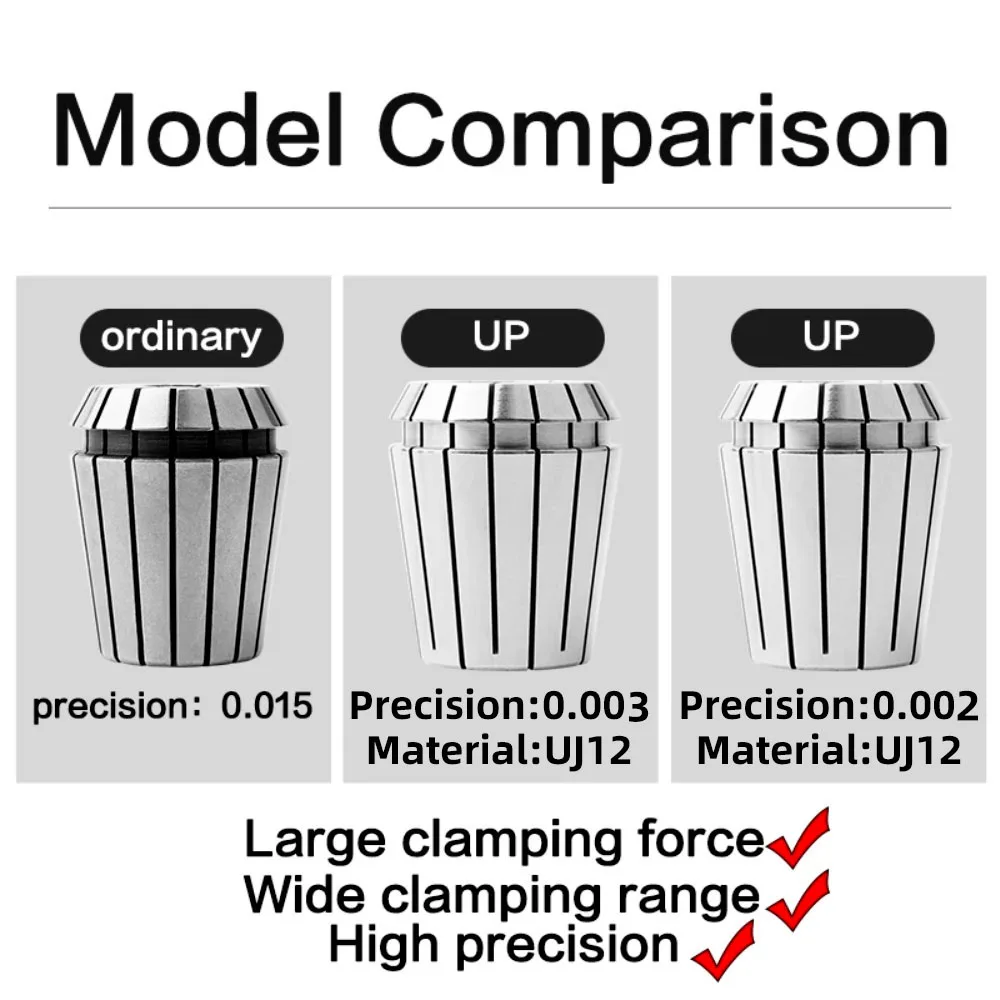 Accuracy 0.003mm ER20 UP High Precision 0.002mm ER Spring Collet For Engraving Machine Spindle CNC Machining Center Tool Holder