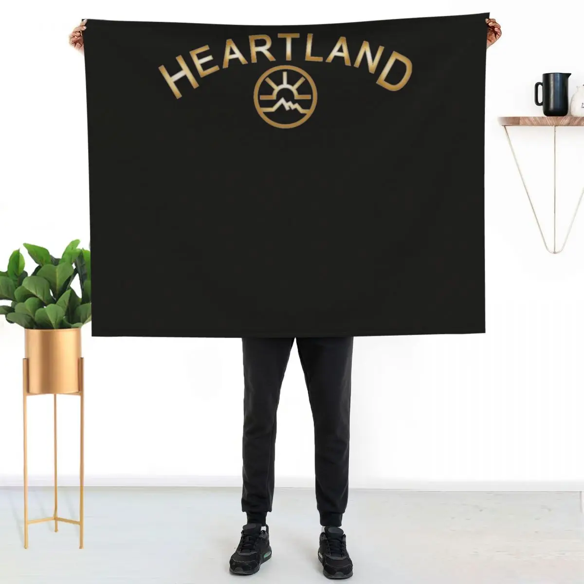 Heartland Logo Throw Blanket Luxury Thicken warm winter Cute Plaid Furrys Designers Giant Sofa Blankets