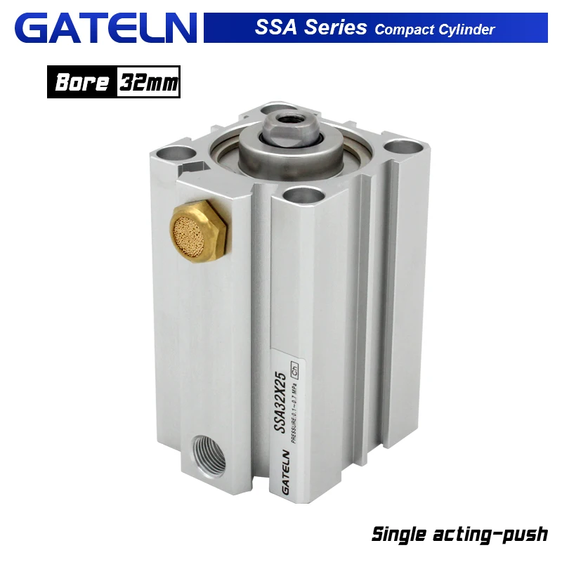 

SSA32 Series single acting-push type Compact cylinder SSA32X15 SSA32X30-B SSA32X50-S