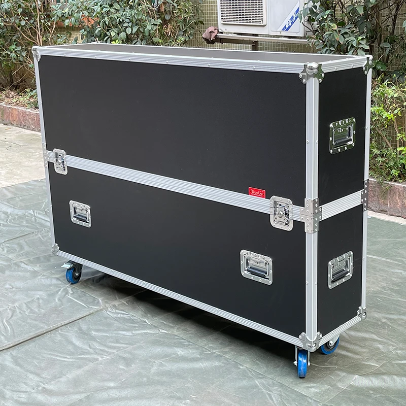 55"-65" Caixa de vôo de TV LCD/LED/Plasma única ajustável universal com rodas de 4"