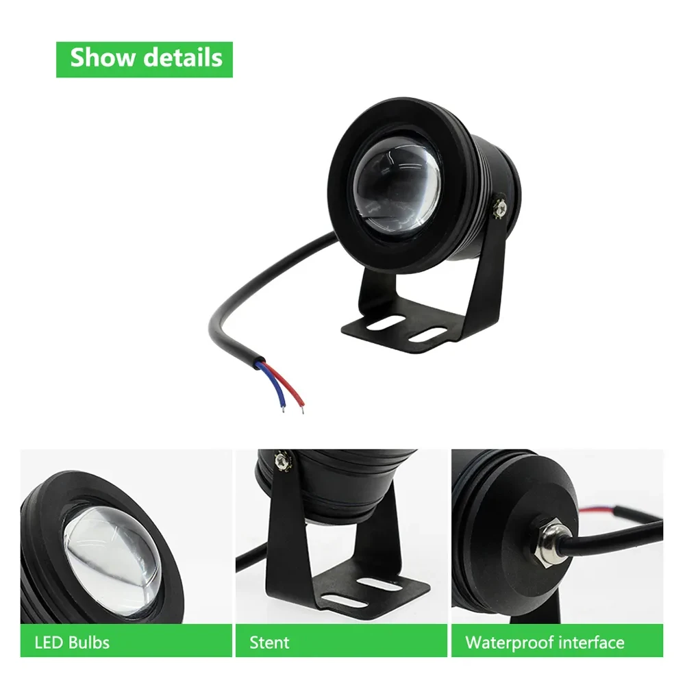 Underwater LED Spotlight with Remote Control RGB Color Changing Submersible LED Lamp Sturdy Design for Effortless Installation