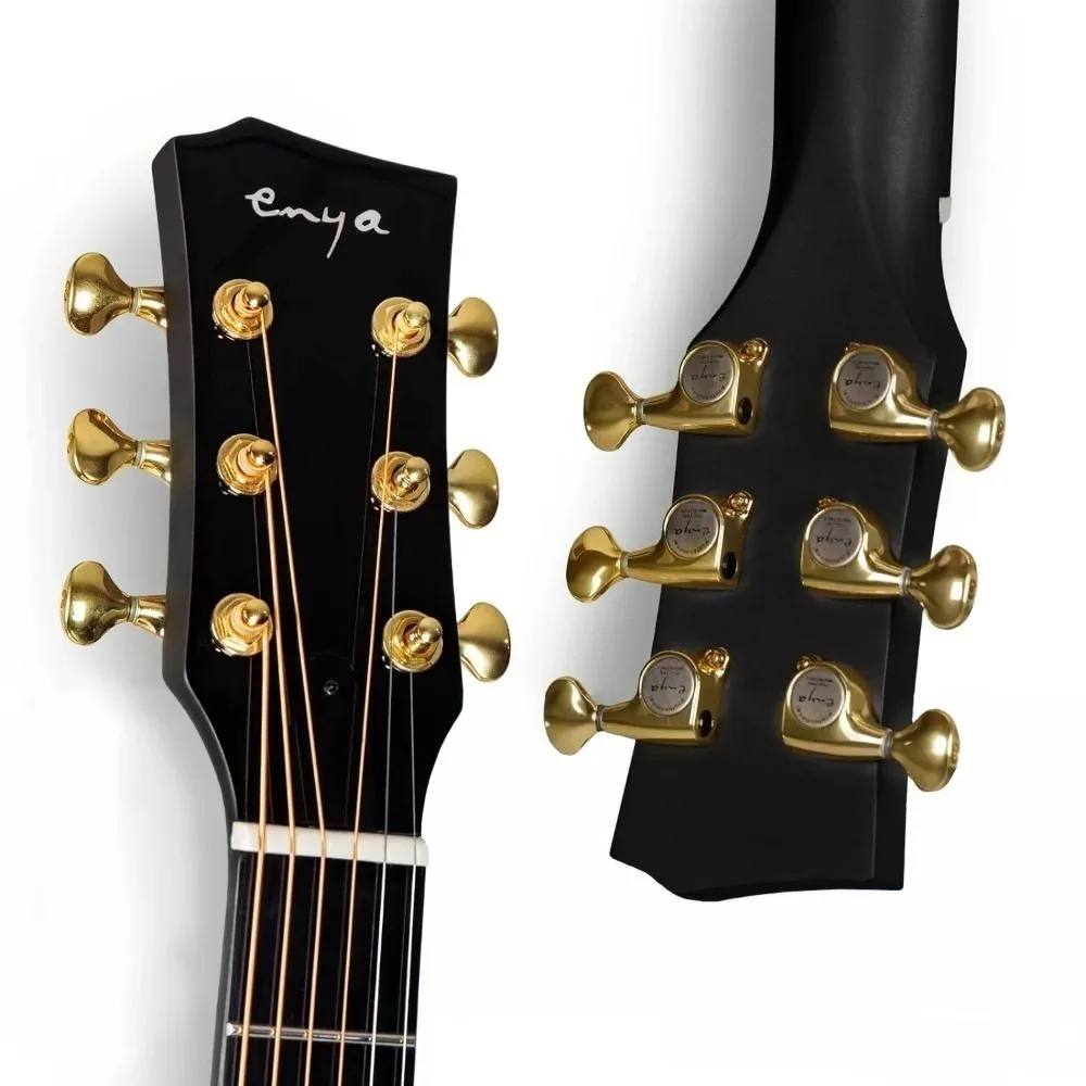 Original Enya X4 Pro 36/41 Inch Carbon Fiber AcousticPlus Cutaway Guitar with Hard Case Leather Strap