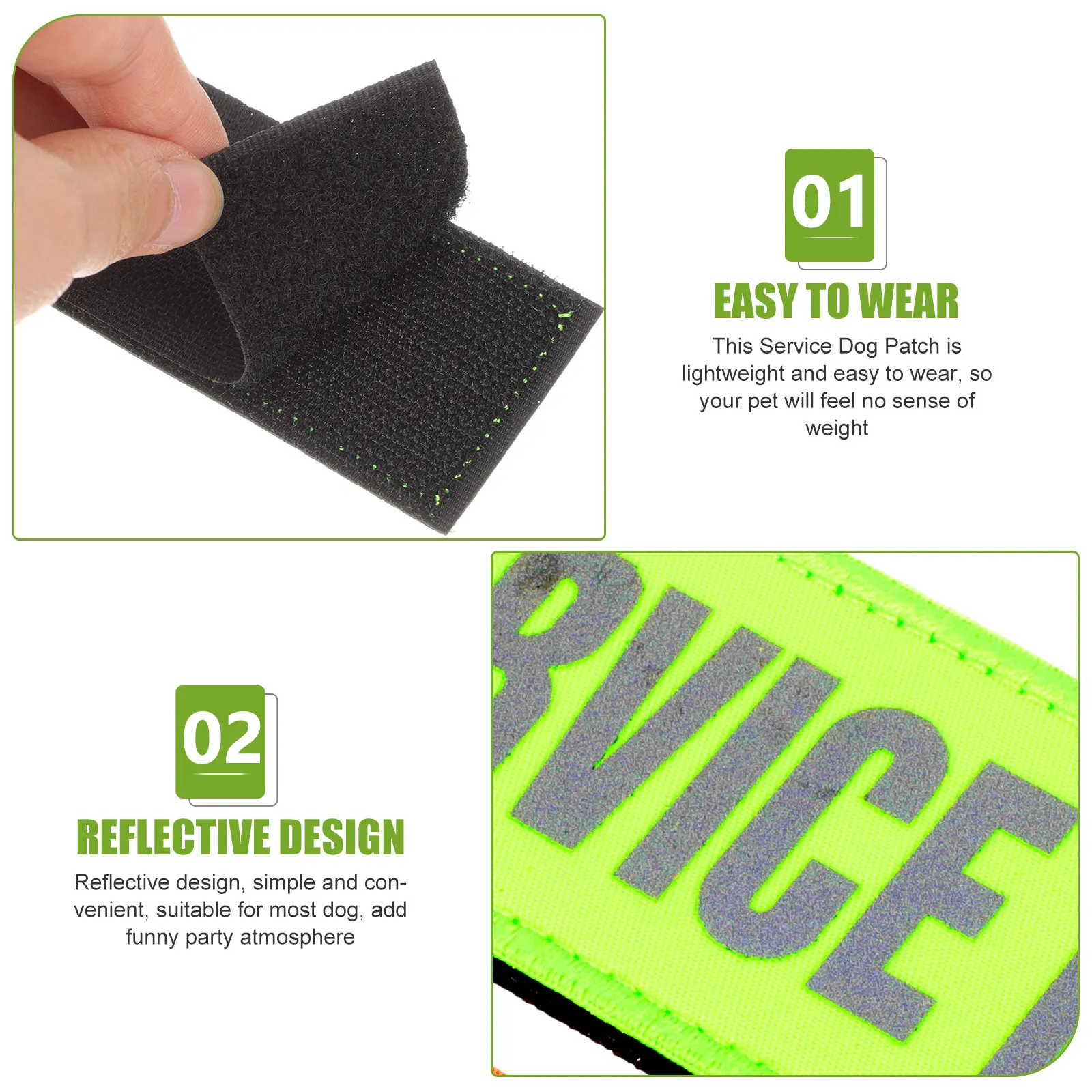 

4pcs Pet Harness Patch Reflective Patches For Service Dog Decor Puppy Harness Supplies Adhesive Tag Sticky Design Lightweight