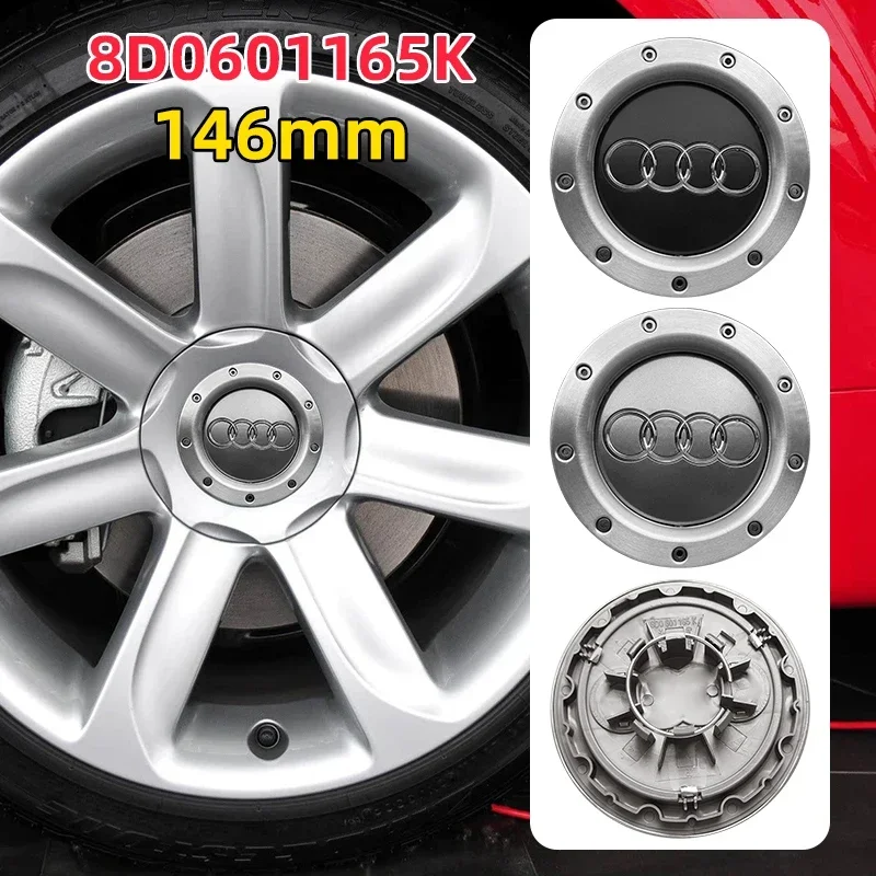 

4pcs 146mm 8D0601165K Grey Black Wheel Center Hub Caps Rim Caps Emblems Badge logo for audi Quattro TT A2 A3 A4 A8 S6 Q5 Q7 RS6