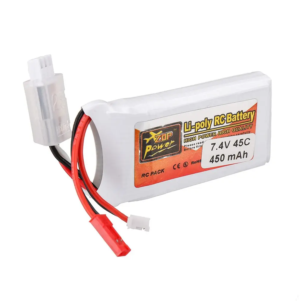 ZOP Power 7.4V 450mAh 45C LiPo Battery JST Plug for Betafpv Pavo 80.8mm Wheelbase F4 1S Whoop 80.8mm Wheelbase F4