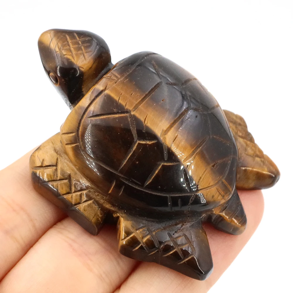 Natural Crystal Sea Turtle Statue Amethyst Lapis Lazuli Animals Healing Stone Home Decor Fish Tank Crafts Small Tortoise  Decora