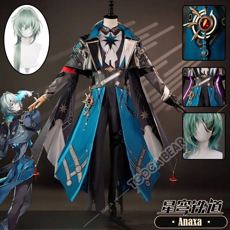 Honkai Star Rail Anaxa Косплей Костюм Парик Вышивка Униформа Головные Уборы Металлическая Опора Anaxagoras Amphoreus Кожа Хэллоуин