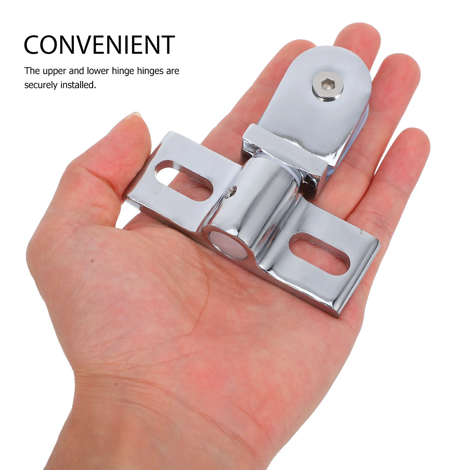 مجموعة واحدة من المفصلات المحورية شديدة التحمل لأبواب الدش الزجاجية، أجهزة باب الحمام من سبائك الزنك، مشبك مفصلي للباب الزجاجي المعدني، دش #5