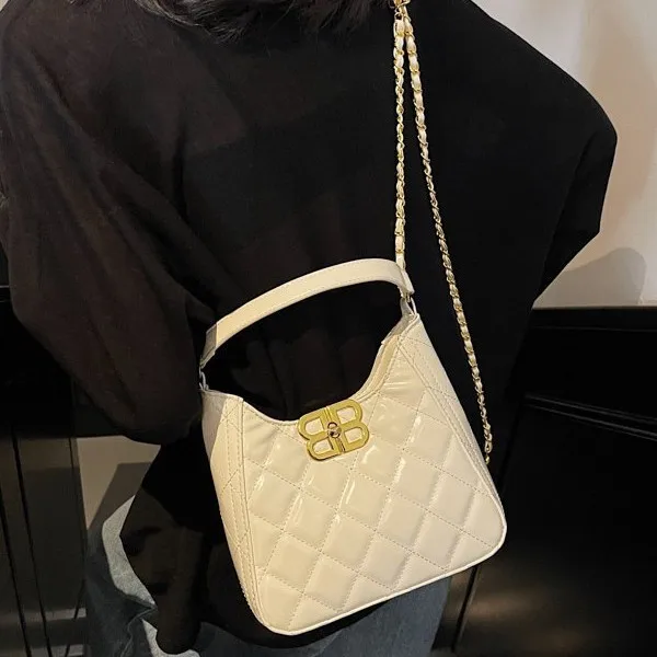 

‌Luxury Embroidery Thread Tote - Women's Foreign Style Shoulder Bag with Chain Strap, Versatile Niche Design for 2025‌