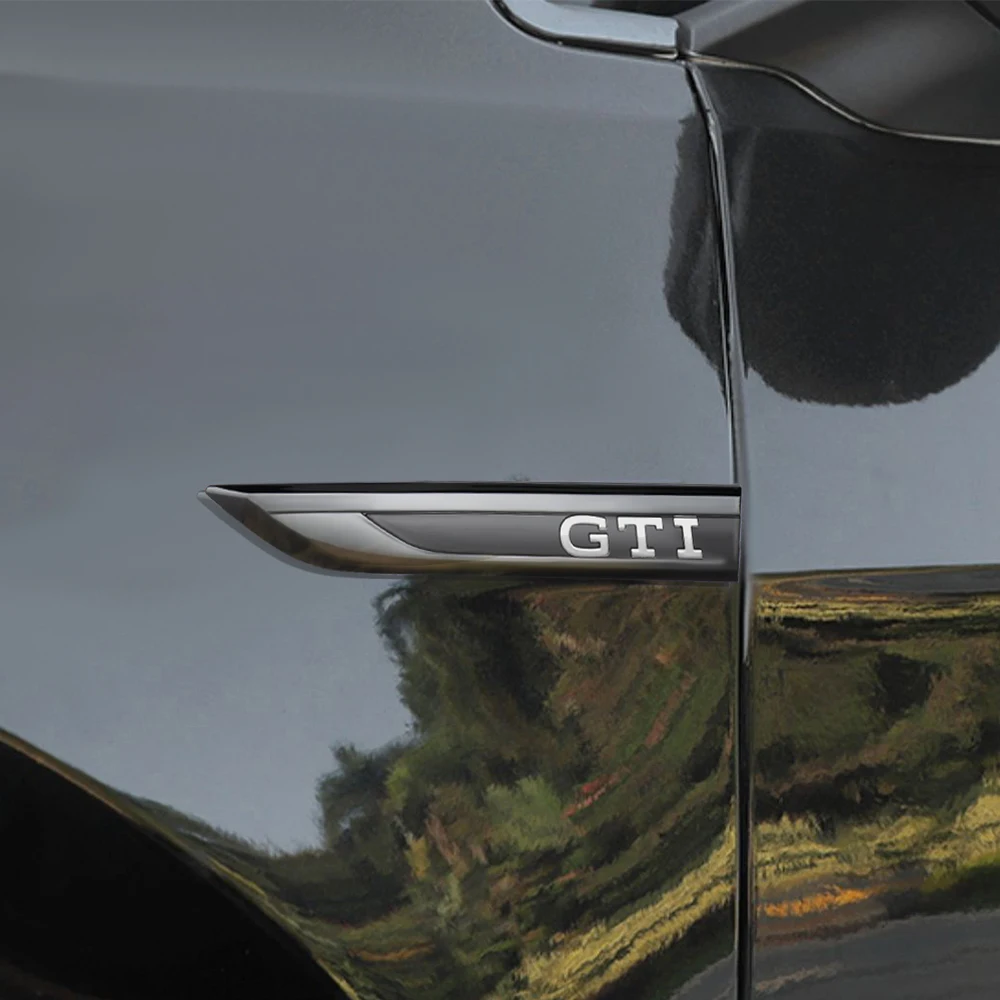 ABS GTI GTD Emblem Car Side Fender Knife Sticker Decoration Decal For Volkswagen Golf 6 7 8 Polo Passat Touran Tiguan GTI MK4 B6