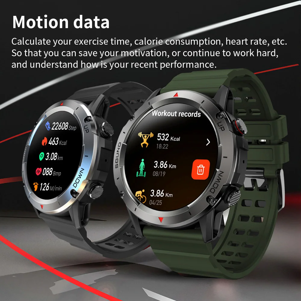 New Blue Tooth Call Smart Watch Sports Smartwatch Fitness Heart Rate Monitor Waterproof 400mah Music AI Voice Assistant Sleep