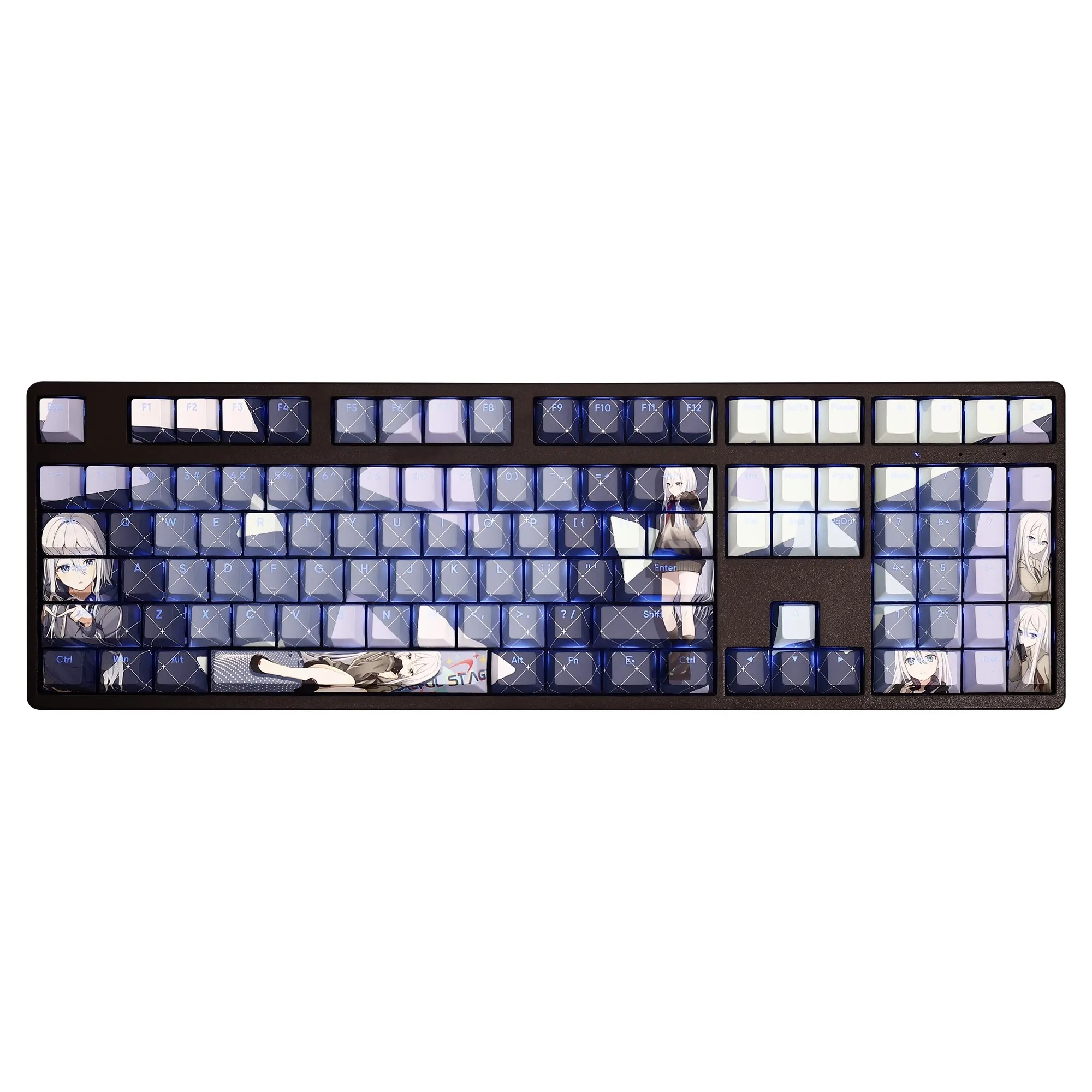 Imagem -06 - Yisaki Kanade Keycap com Teclado Retroiluminado Pbt Cartoon Anime Gaming Key Caps para Ansi 61 87 104 108 Conjunto Chaves