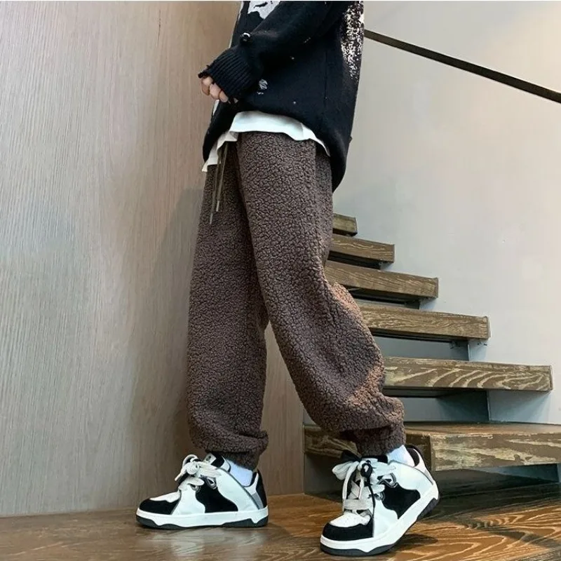 Gentleman Autumn and Winter New Style Thickening Type Loose Online Celebrity Movement Casual Pants Extremely Thick Pajama Pants