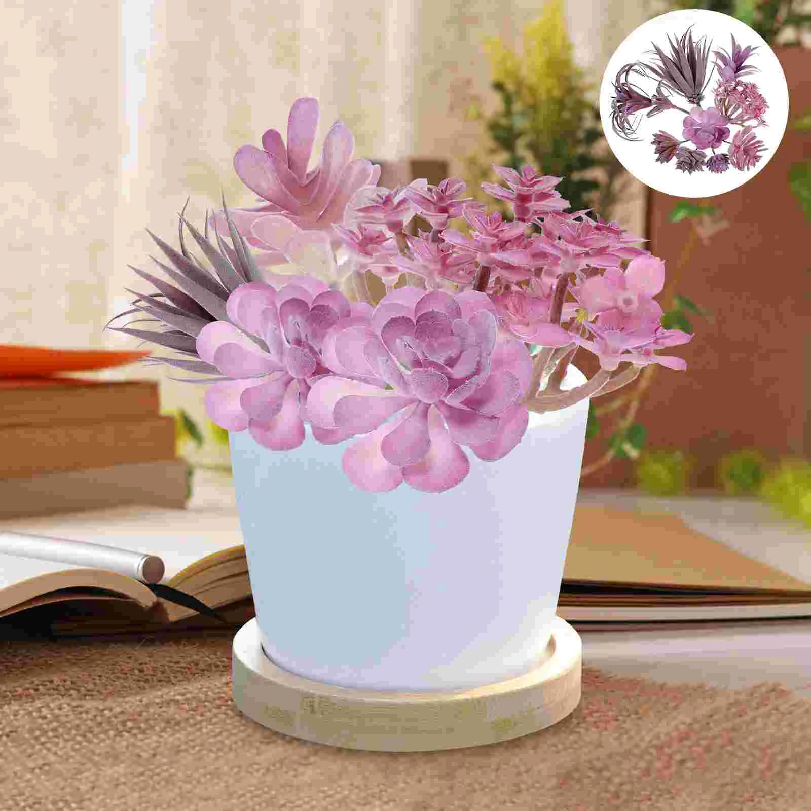 

9 Pcs Simulated Succulents Realistic Faux Plants Gemstone Lotus Fake Small or Artificial Decors