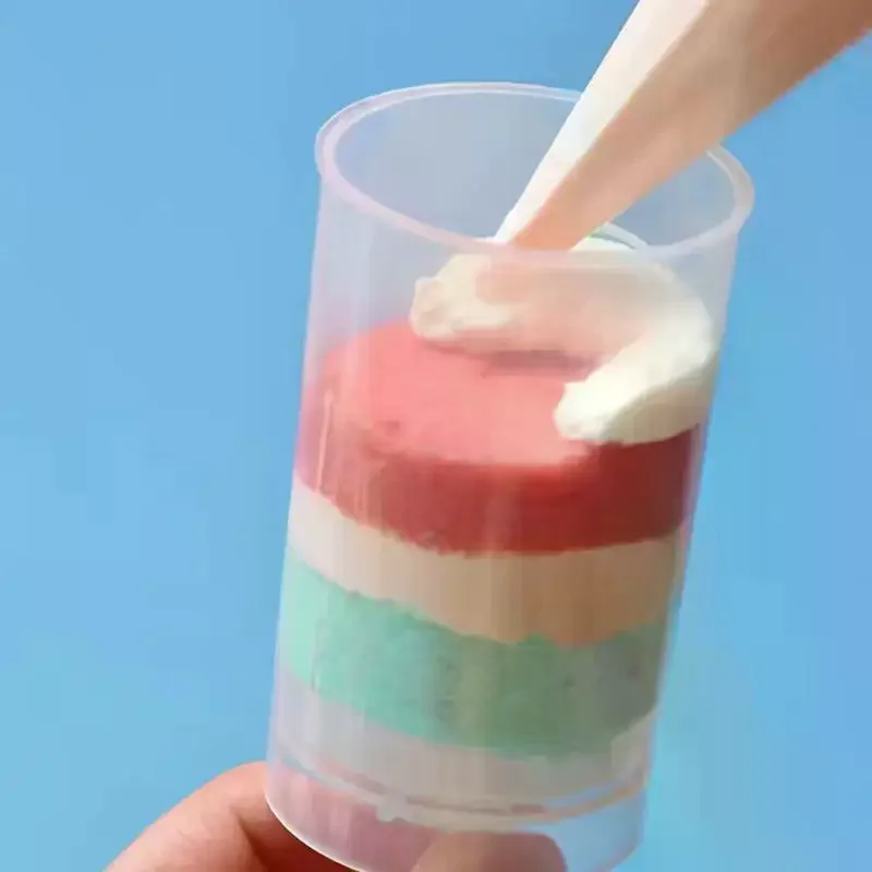 NEW 30Pcs Plastic Push Cake Shooters With Lids Transparent Push-Up Ice Cream Containers For Kitchen Party Desserts Baking