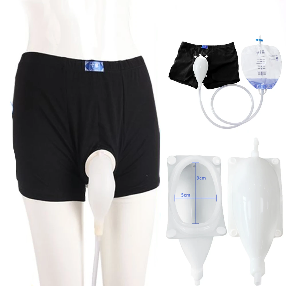 Reusable Elderly Men Urine Collection Set Fixed Underwear Funnel Urine Catheter Portable Urinary Bag For Bedridden Incontinence