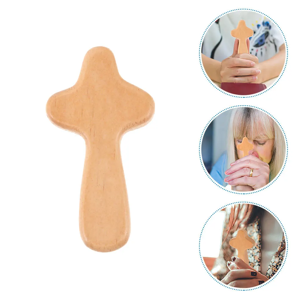 

12Pcs Hand Wooden Cross Compact Mini Wooden Cross Crafts Religious Prayer Decoration for Home Office Small Pocket Crosses