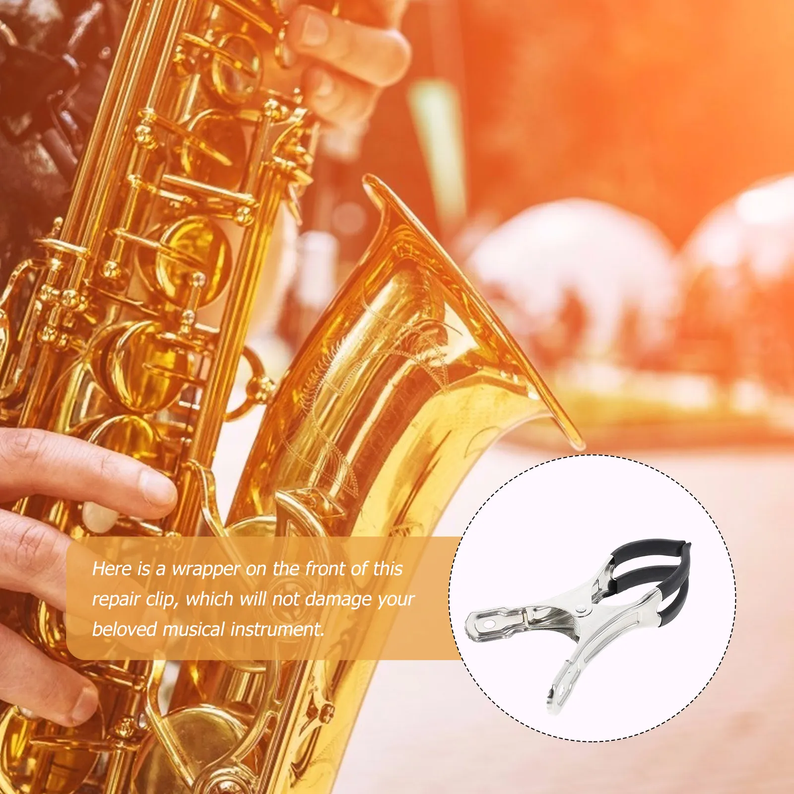 

Reliable Wind Instrument Repair Clip Stainless Steel Saxophone Flute Indentation Tool for Pad Adjustment Service