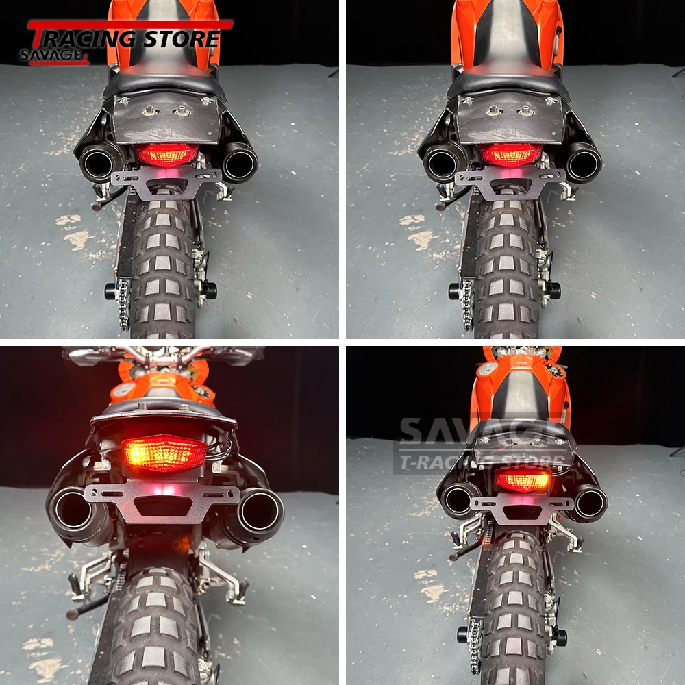 Motorycle License Plate Holder with Brake Light Turn Signal Daytime Running Light Adapter For 990 Adventure S R 990ADV 990S 990R