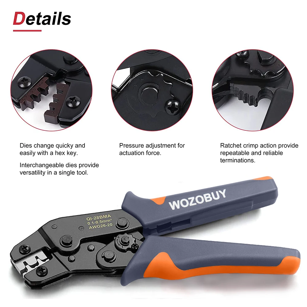 WOZOBUY SN-48B crimping pliers 0.5-2.5mm²  high precision jaw with TAB 2.8 4.8 6.3 car terminals sets wire electrical hand tools