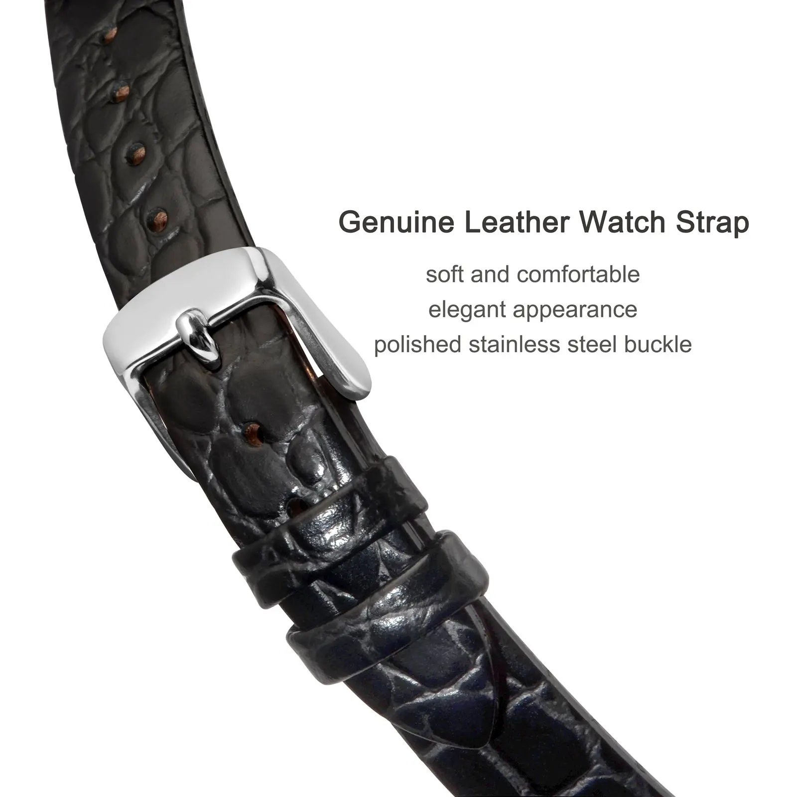 BISONSTRAP Luxury Genuine Leather Watch Straps Women 8mm 10mm 12mm 14mm 16mm 18mm 19mm 20mm for Lady Replacement Band Bracelet