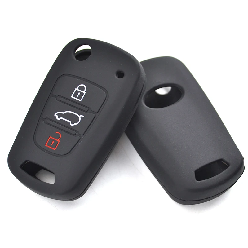 Silicone Key Case Cover For Kia Soul Venga Picanto Rio Sorento Ceed Sportage For Hyundai i20 i30 Veloster ix20 Keyless Fob Shell