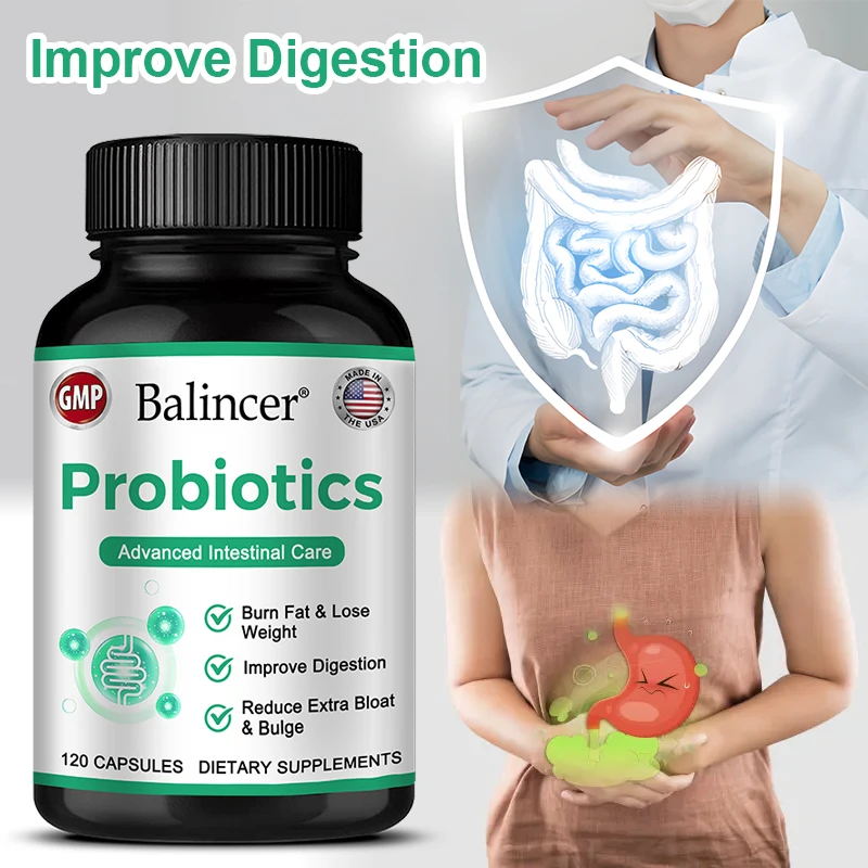 Probiotic Complex Supplement - 15 Billion CFU - For Men & Women Ultimate Care Probiotics, Improved Digestion 120 Capsules