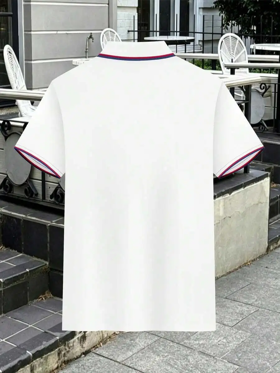 

Mens Casual Short Sleeve Turn-Down Collar Shirt 100% Polyester Solid Color
