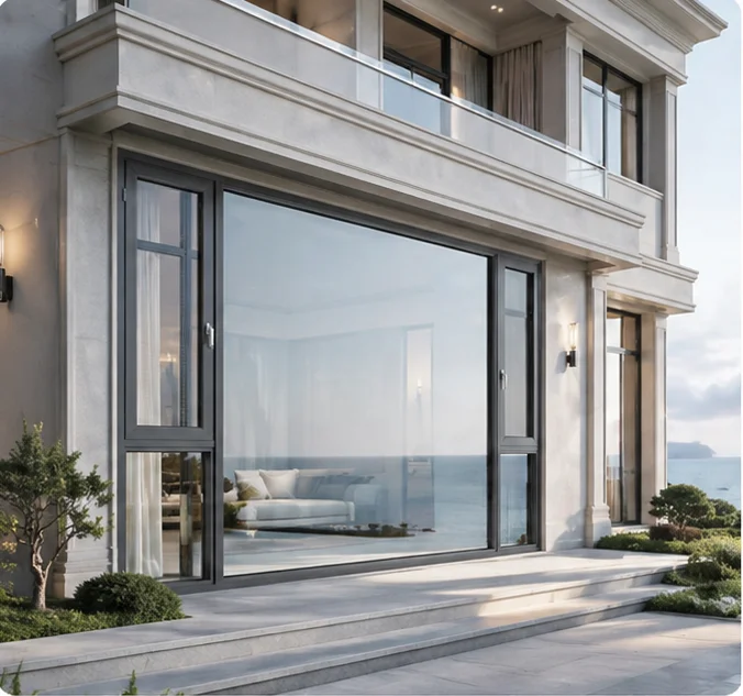 Luxury Double Glazing Aluminum Doors & Windows Heat Insulation Custom Casement Windows for Houses Residential Buildings
