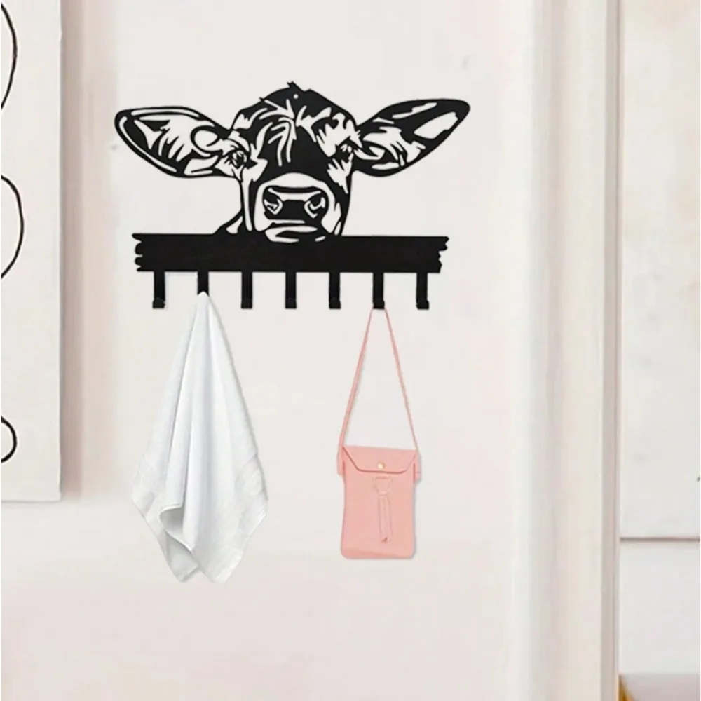 ตะขอโลหะสีดำคุณภาพสูง 1 ชิ้น สำหรับตกแต่งบ้าน - ของขวัญส่วนตัว แขวนใส่ช้อนส้อมได้ เหมาะสำหรับห้องนั่งเล่นในร่ม