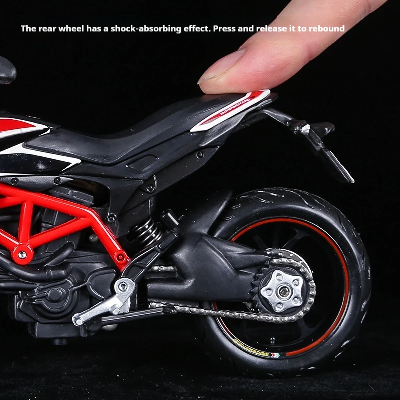 Maisto 1:18 2013 Ducati Hypermotard SP White Motorcycle Toy Model Alloy Ornament Collection Birthday Gift Office Home Decoration