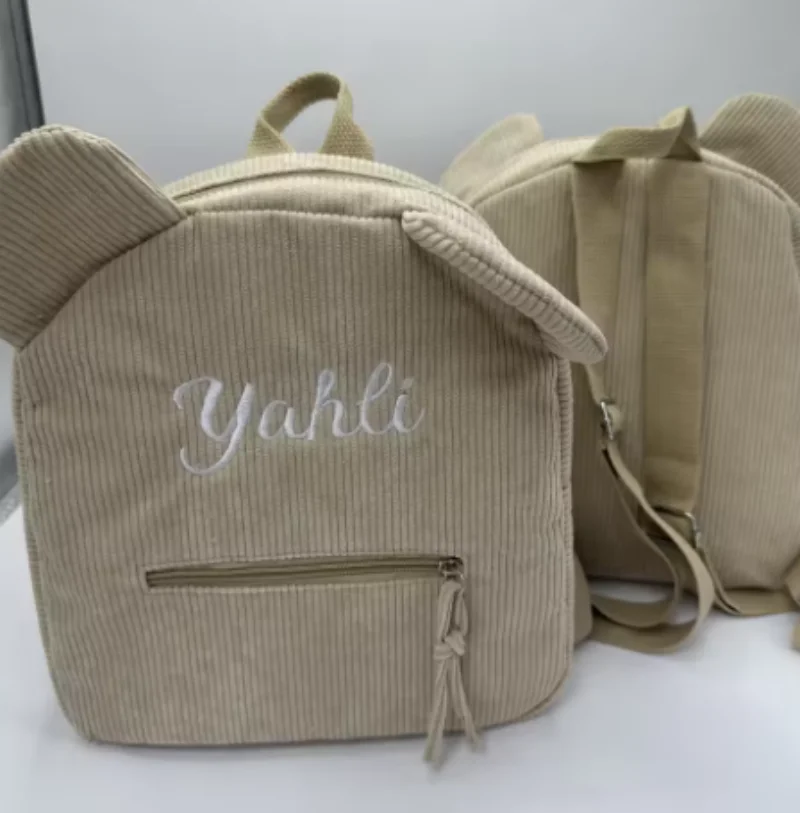 Sac à dos ours en peluche personnalisé avec nom brodé, sacs d'école pour enfants, cadeaux de fête pour la journée des enfants, sacs d'anniversaire avec nom personnalisé