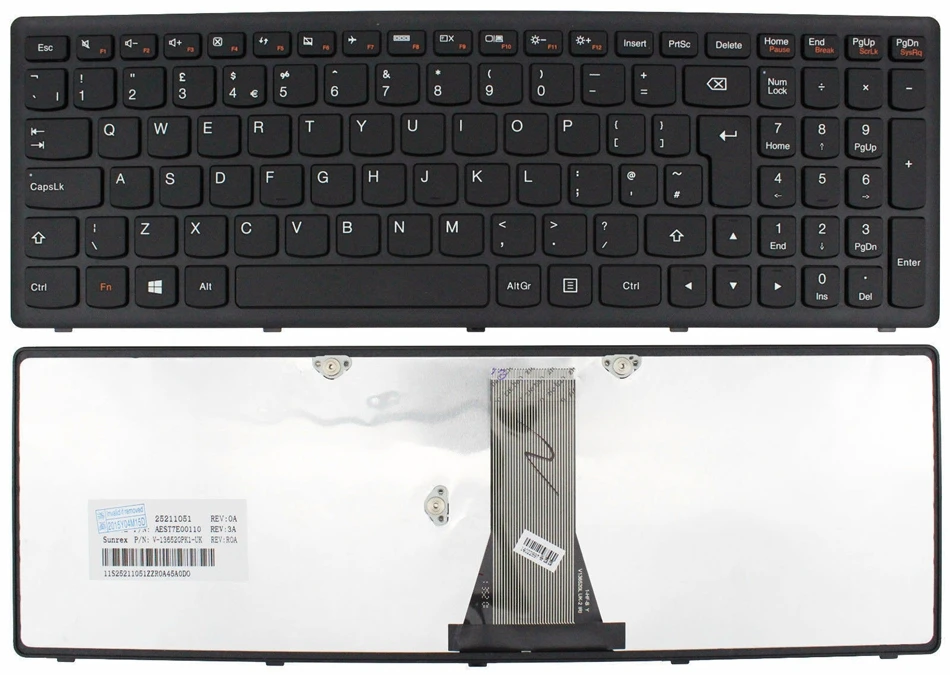 

UK Laptop Keyboard For Lenovo IdeaPad FLEX 1515D G500C G500H G500S G505S S500 S500C S500T Black Frame UK Layout