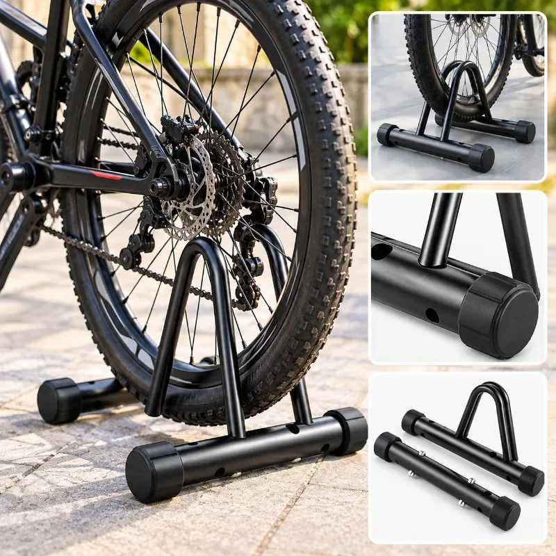 Bicycle Parking Stand, Adjustable High Carbon Steel Bike Floor Rack for MTB Road Bike Removable Stable Display Holder with Tools