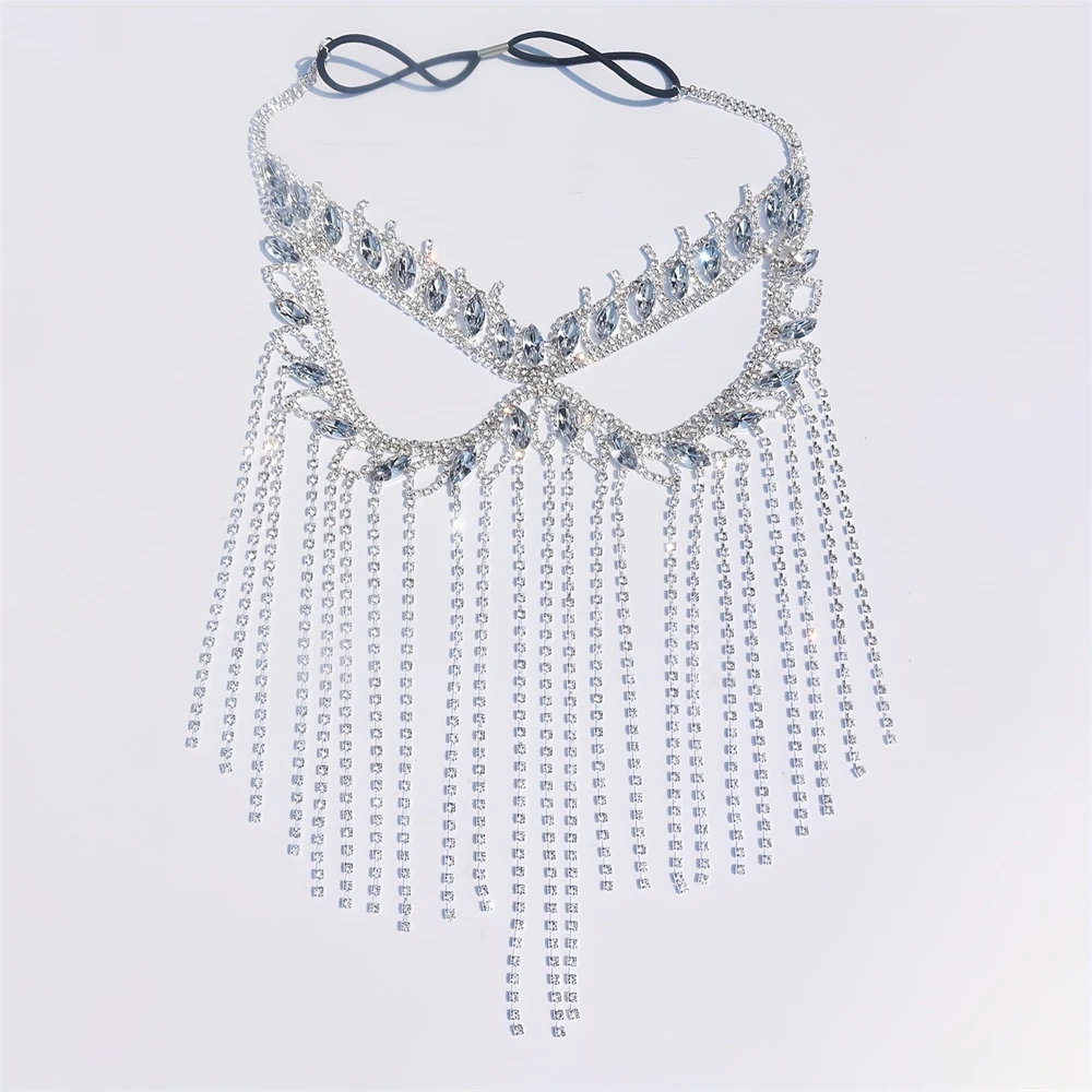 أزياء مبالغ فيها ماكياج الرقص الرئيس شرابة قناع رائعة ومتعددة الاستخدامات الماس رصع حجر الراين قناع الوجه #2