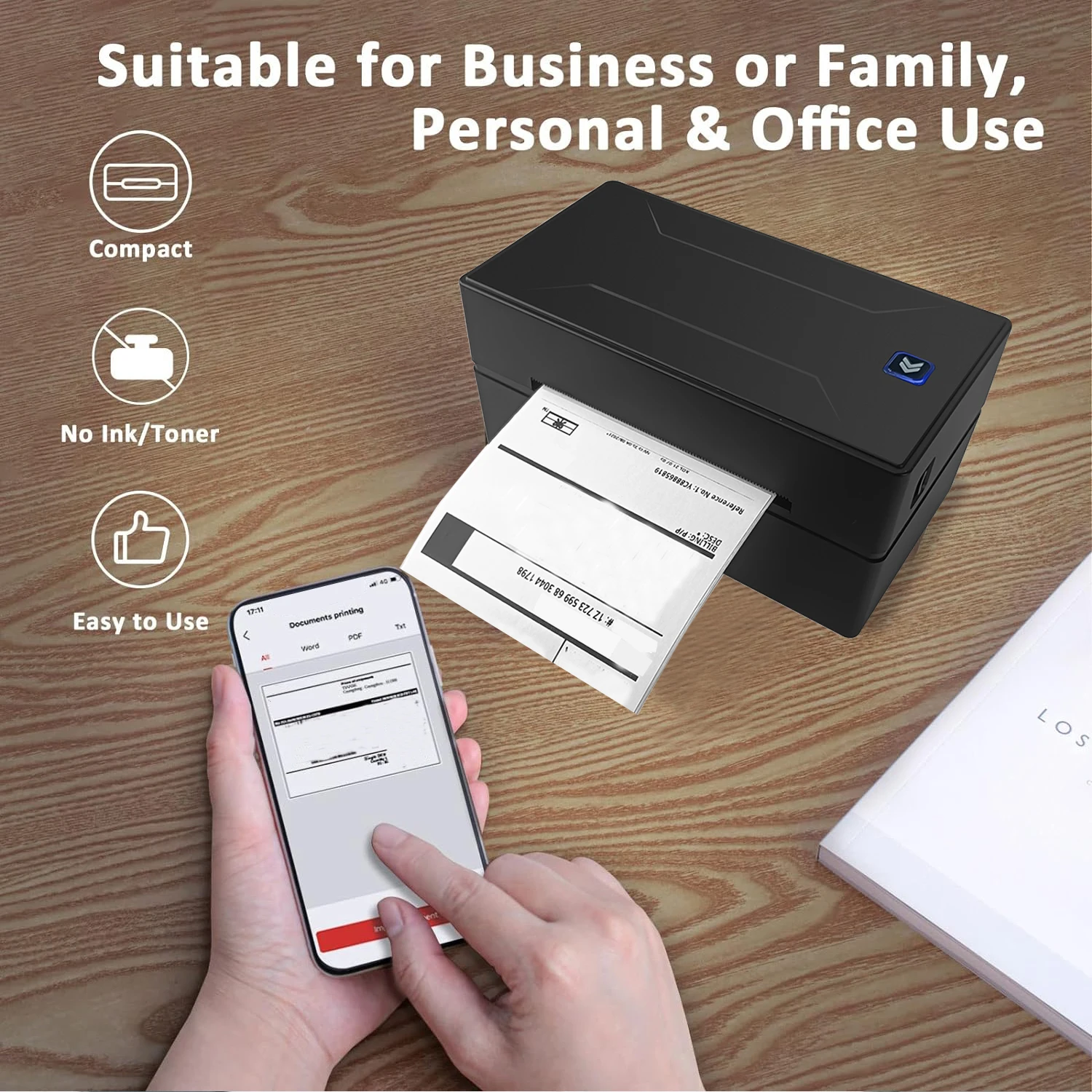 

Marklife Thermal Shipping Label Printer 4x6 Bluetooth Label Printer for Shipping Packages,Small Business,Home, Office,Widely Use