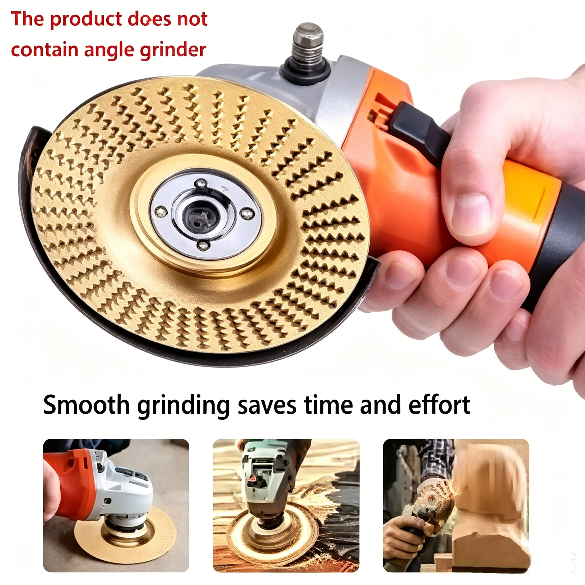 Woodworking Carving Wheel Set 3pcs Abrasive Sanding Disc for Wood Shaping 16mm Inner Hole